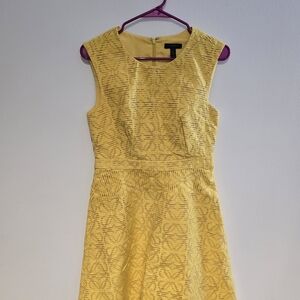 J. Crew Yellow Textured Midi Dress